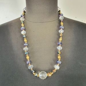 Faceted Purple Clear Bead Necklace